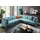 trends by hg Wohnlandschaft TRENDS BY HG "Landau U-Form", blau (mittelblau), B:265cm H:75cm T:265cm, Sofas, Wohnlandschaft, in Cord-Stoff mit Metallfuß, Topseller