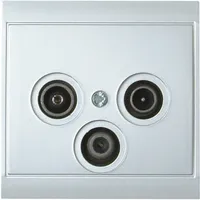 Kopp 916120083 Malta Antennensteckdose mit DREI Ausgängen, TV/RF/SAT, Einzel-