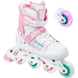 Verstellbares Rollerblade LED-Rad Rosi Weiß/Rosa 28/32