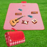 BoloShine Picknickdecke, 200 x 200 cm Stranddecke wasserdichte Sanddichte Picknick-Matte, Picknick Matte Campingdecke Wärmeisoliert mit Tragegriff für Picknick Strand Park Wanderungen(Rot)