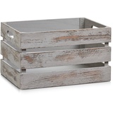 Zeller 15137 Aufbewahrungs-Kiste, Holz, Vintage grau, 35 x 25 x 20 cm