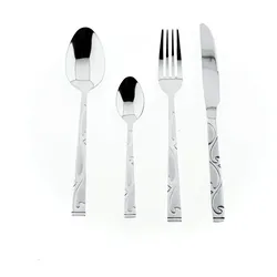 Almina 84 teiliges Besteckset mit Muster Essbesteck Edelstahl 18/10