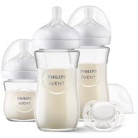 Philips Avent Babyflasche Natural Response Glas für Neugeborene SCD878/11,