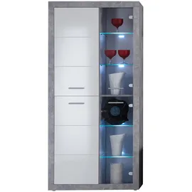 HBZ Highboard 92 x 194 x 37 cm Grau / Weiß