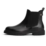 Tommy Hilfiger Damen, Chelsea Boots CLEATED aus Leder, schwarz, (Black), 36