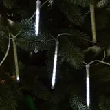 FHS International LED Lichterkette Lauflichtröhrchen 8x10er Batteriebetrieb F-H-S 14612 - Weiß/Transparent