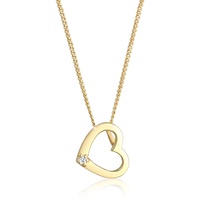 Elli DIAMORE Halskette Damen Herz Liebe Diamant (0.015 ct.) Love 585 Gelbgold