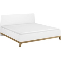 Rauch Möbel Carlsson Bett Doppelbett Futonbett in weiß, Absetzungen/Füße Eiche massiv, Liegefläche 160x200 cm, Gesamtmaße BxHxT 169x97x207 cm