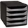 Exacompta Schubladenbox 4 offene Laden, Metallic - Silber