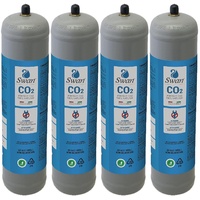 Bellerofonte Co2 Einweg Zylinder Vorratsflasche mit 600 gr Füllung E290 Kohlesäure Gewinde M11x1 für Wassersprudler, Kühlaggregate und Trinkwasserspender, 4 Stücke