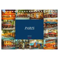 Calvendo Paris Bistros (Tischkalender 2026 DIN A5 quer), CALVENDO