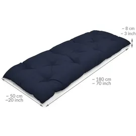 Beautissu Bankauflage 180 x 50 x 10 cm dunkelblau 1 St.