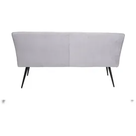 Mendler Esszimmer-Set HWC-K16, 2er-Set Stuhl+Sitzbank Esszimmergruppe Sitzgruppe Esszimmergarnitur, Samt Metall ~ hellgrau