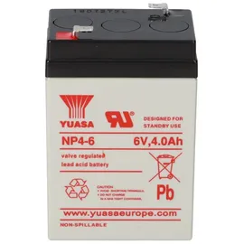 YUASA Blei-Akku NP4-6 Pb 6V / 4Ah Faston 4,8
