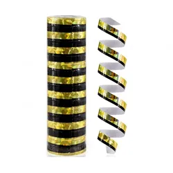 5 Luftschlangen schwarz gold