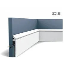 Orac DECOR SX186 LUXXUS CONTOUR Sockelleiste Zierleiste Stuckleiste 2 m 200 cm x 2,2 cm x 13,8 cm Weiß