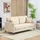 Homcom 2 Sitzer Sofa, Couch mit Leinenoptik, Metallbeine, Polstersofa, Gepolsterter Doppelsofa für Wohnzimmer, Schlafzimmer, 179 x 80 x 89 cm, Beige