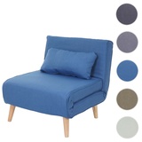 Mendler Schlafsessel HWC-D35, Schlafsofa Funktionssessel Klappsessel Relaxsessel Jugendsessel Sessel, Stoff/Textil ~ blau