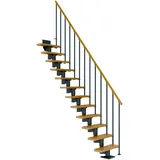 DOLLE Mittelholmtreppe Dublin eichenholz, 12 Stufen: bis 292cm Raumhöhe - grau