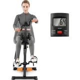 Costway Heimtrainer Bewegungstrainer Pedaltrainer für Senioren, Hand Arm Fitnessgerät mit LCD Display, höhen- & längenverstellbar, mit Massage, 45 x 87-100 cm