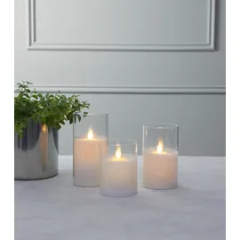 Star Trading LED Windlicht 15 cm weiß