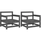 vidaXL Gartenstuhl 70 x 62 x 70,5 cm grau 2 St.