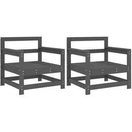 vidaXL Gartenstuhl 70 x 62 x 70,5 cm grau 2 St.