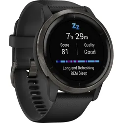 Smartwatch GARMIN "Venu 2", schwarz, Smartwatches, 25 vorinstallierten Sport-Apps