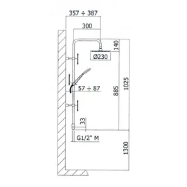 Kronenbach Duschsystem Aufputz Kopfbrause Ø 22,5 cm rund Chrom
