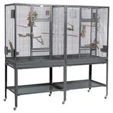 Montana Vogelkäfig Madeira Double 165 x 56 x 158 cm dunkelgrau