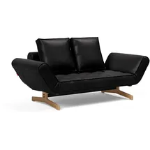 Innovation Living Schlafsofa Ghia Eiche Lederoptik Black