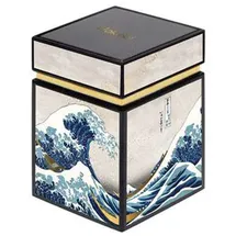 GOEBEL Hokusai Teedose aus Metall in der Farbe Blau - Die Welle, Maße: 7,5cm x 7,5cm x 11cm, 67-065-10-1