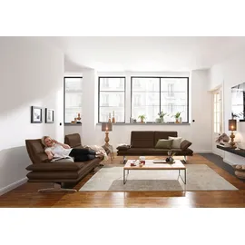 W.Schillig Couch Mikrofaser 3-Sitzer Braun