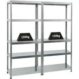 Proregal Mega Deal 2x Schwerlastregal Steel Eagle HxBxT 180 x 80 x 40 cm Fachlast 130 kg Verzinkt