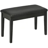 Homcom Klavierbank mit Stauraum, Pianobank mit Lederkissen Schwarz, Holz, 35x49x75 cm, Wohnzimmer, Hocker, Sitzhocker
