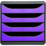 Exacompta Schubladenbox Big Box 4 Schubladen, Iderama Violett