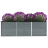 furnicato Garten-Hochbeet Verzinkter Stahl 240x80x77 cm Grau