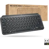 Logitech MX Keys Mini for Business Graphite, schwarz, LEDs weiß, Logi Bolt, USB/Bluetooth, US (920-010608)