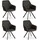 Homestyle4u Polsterstuhl Leinen anthrazit 4er Set