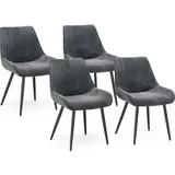 Vicco Vicco, Esszimmerstuhl Eleganza, Anthrazit, 4er Set
