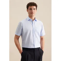 Businesshemd SEIDENSTICKER "Regular", Herren, Gr. L42, normale Ärmellängen, blau (hellblau), 100% Baumwolle;Easycare;pflegeleicht, unifarben, regular fit, gerader Abschluss, Hemden, Regular 1/2 Kentkragen Uni