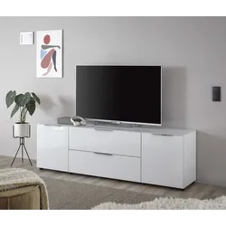 Lowboard HBZ "Santorin, BxHxT 180x99x40 cm", weiß, B:180cm H:55cm T:40cm, Holzwerkstoff, Sideboards, Breite 180cm, Softclose für Türen und Schubkästen, Melaminbeschichtung