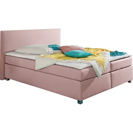 Home Affaire Boxspringbett HOME AFFAIRE "Eliana", rosa (flamingo), B:207cm L:230cm, Komplettbetten, Boxspringbett, inkl. Topper, in 4 Breiten, 3 Matratzenarten und 2 Härtegraden