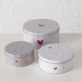 Boltze Dosen zur Aufbewahrung ANELLA Ø 14-20 cm 3-tlg. grau