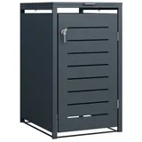 TPFGarden Mülltonnenbox LONDON (Mülltonnenverkleidung - Mülltonnenbox für 1 - Stahl verzinkt, Praktische Box für 240 L Tonnen in coolem Design und edlem anthrazit), Premium Mülltonnenhaus - Maße (BxHxT): 66 x 116 x 80 cm grau 66.0 cm x 116.0 cm x 80.0 cm