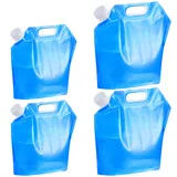 Wasserkanister Faltbar, Wasserkanister, 4 Stück Trinkwasserkanister, Tragbarer Faltbarer Wasserkanister mit Verschlussdeckel, Wasser Kanister Geeignet für Outdoor Festival Camping Zubehör (2x5L+2x10L)