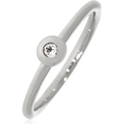 Xen, Ring, Ring mit 2 mm Weißtopas ca. 0,04 ct. rhodiniert, (52, 925 Silber)