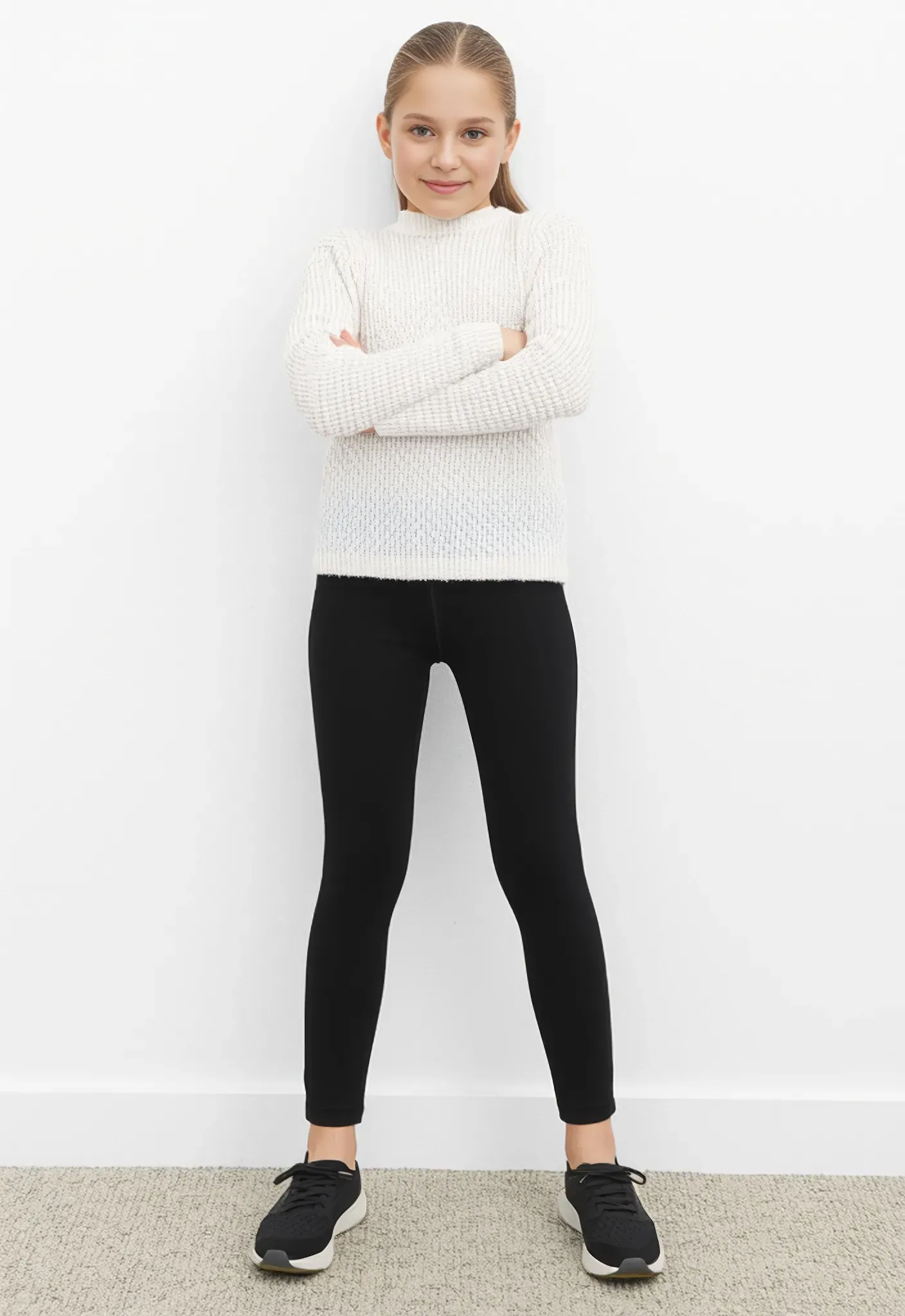 Leggings HAPPY GIRLS, Mädchen, Gr. 170, N-Gr, schwarz, Jersey, Obermaterial: 95% Baumwolle, 5% Elasthan, unifarben, skinny fit knöchellang, Hosen Leggings, in Basic-Form