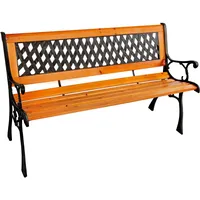INDA-EXCLUSIV Inda-Exclusiv, Gartenbank Massivholz Parkbank Gartenbank Metall pulverbeschichtet Natur/Schwarz