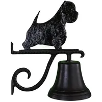 Montague Metal Products Cast Bell with Black West Highland White Terrier